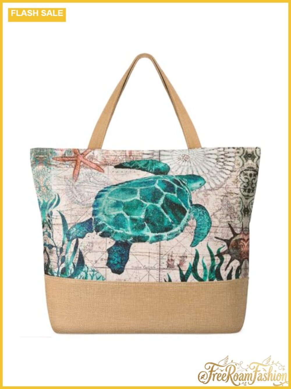 Waterproof Jute Straw Beach Tote Bag with Zipper Large Lightweight Foldable
